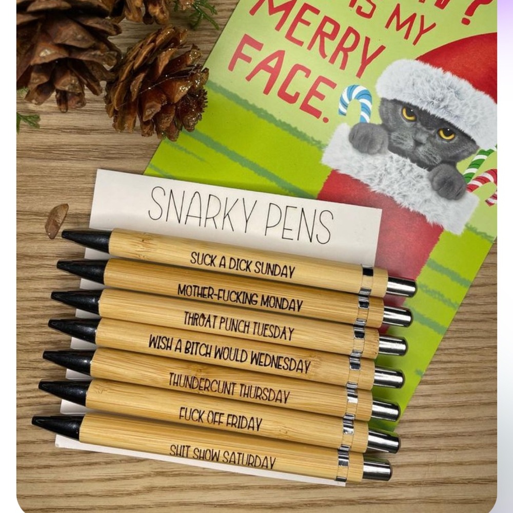 (5) Snarky Pen Bamboo Sets of 7- Black Ink